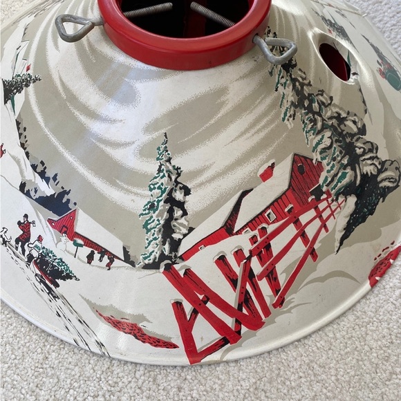 Vintage Coloramic Tin Litho Christmas Tree Stand - Picture 5 of 6